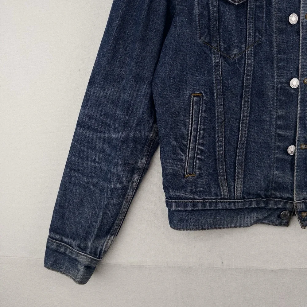 Levi's Denim Trucker Jacket Adult Medium Dark Wash Blue Jean Classic Type 3